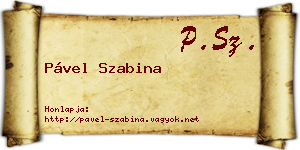 Pável Szabina névjegykártya