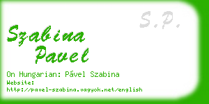 szabina pavel business card